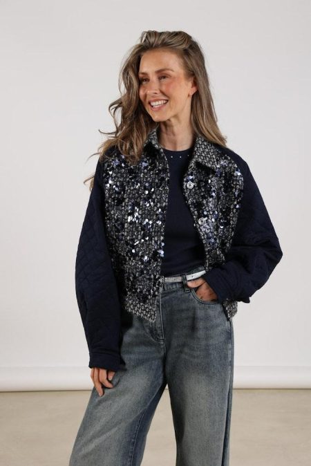 Nukus Milou Jacket Paillet Nkf13025 Jackets 70 Navy