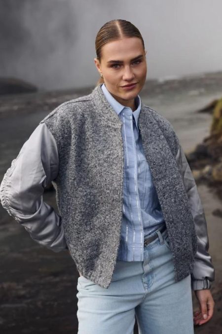 Nukus Baltimore Jacket Satin Nkf13057 Jackets 21 Light Grey