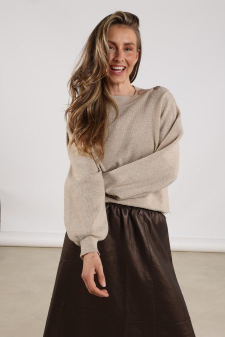 Nukus Daytona Pullover Lurex Nkf03026 Trui 9 Sand