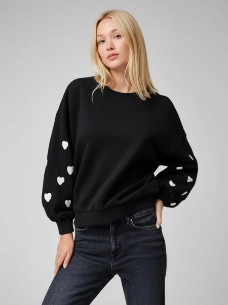 Only Onlmacy L/s O-neck Box Cc Swt Sweater 4805216 Black W. Cd Hearts