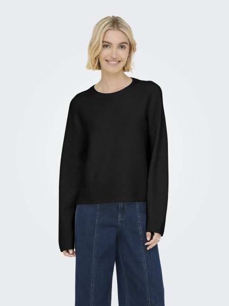 Only Onlkatia Ls Structure O-neck Cc Knt Trui 4853617 Black