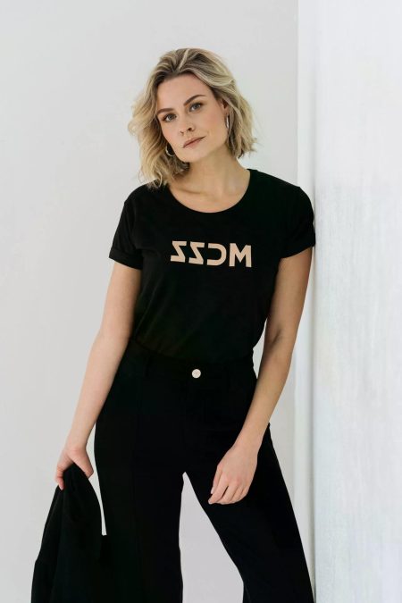 Maicazz Palma - Tshirt Fa25.75.024 T-shirt Korte Mouw Black -gold