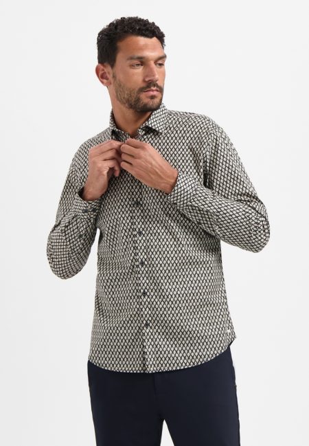 No- Excess Shirt Stretch Allover Printed 29450890 Overhemd 020 Black