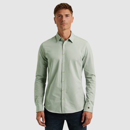 Cast Iron Cf Tech Twill Jersey Csi2508200 Overhemd 9040 Puritan Gray