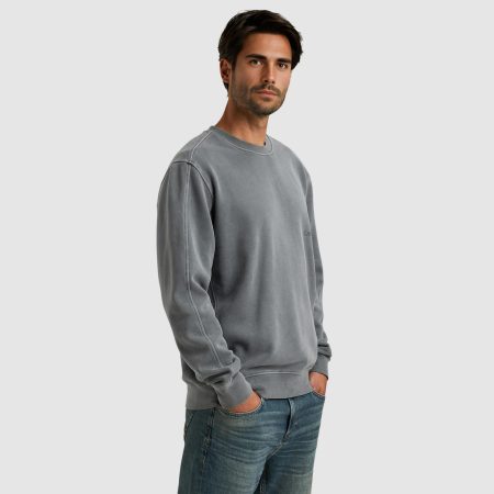 Cast Iron Relaxed Fit Sweat Peached Overdye Csw2508440 Trui 9096 Stormy Weather