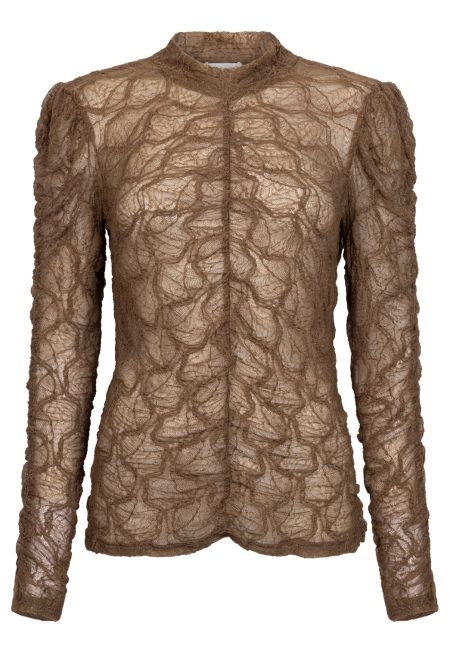 Aaiko Tyler Pa 123 T-shirt Lange Mouw 181029 Bison Brown