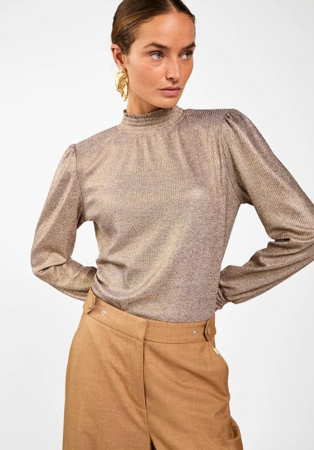 Aaiko Tory Gold Pes 166 T-shirt Lange Mouw 5 Gold