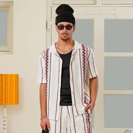 Quotrell Granada Shirt Sh99866 Overhemd 8746 Off White/red