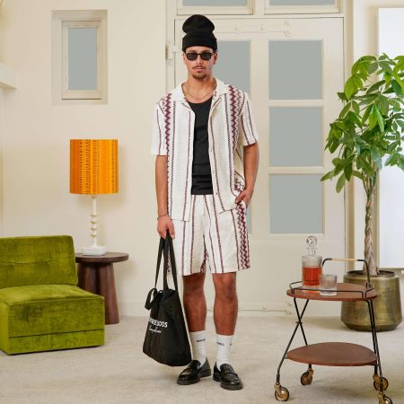 Quotrell Granada Shorts Sh99881 Korte Broeken 8746 Off White/red