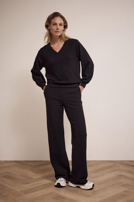 Tramontana Structured Wide-leg Trousers E01-17-101 Broek 009000 Black