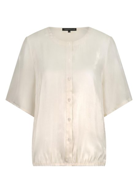 Tramontana Fabric Mix Short-sleeve Blouse C45-17-301 Blouse 006800 Stone