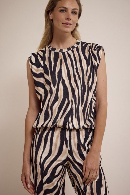Tramontana Sleeveless Top Savannah Stripes D02-17-401 Tops En Singlets 009991 Printneutrals