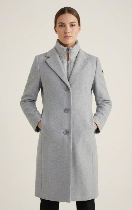 Moscow 16-08-bogdana-3 Winterjassen Light Grey Melange Solid