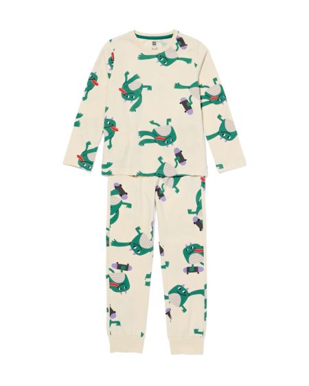 HEMA HEMA Kinderpyjama Monster Gebroken Wit (gebroken wit)