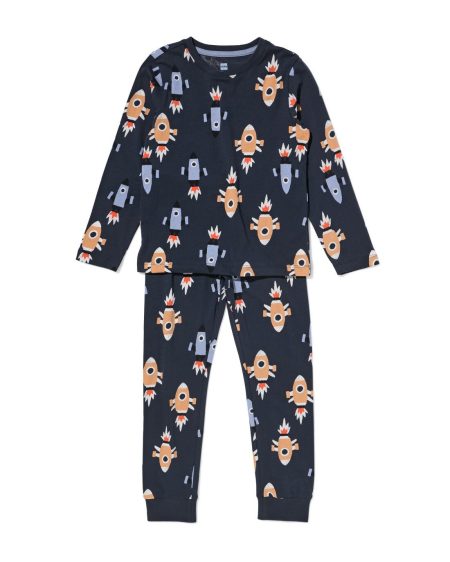 HEMA HEMA Kinderpyjama Raket Donkerblauw (donkerblauw)
