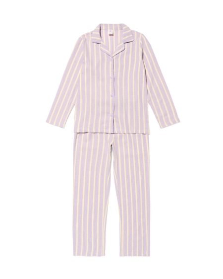 051 Kinderpyjama Flannel Strepen Lila (lila)