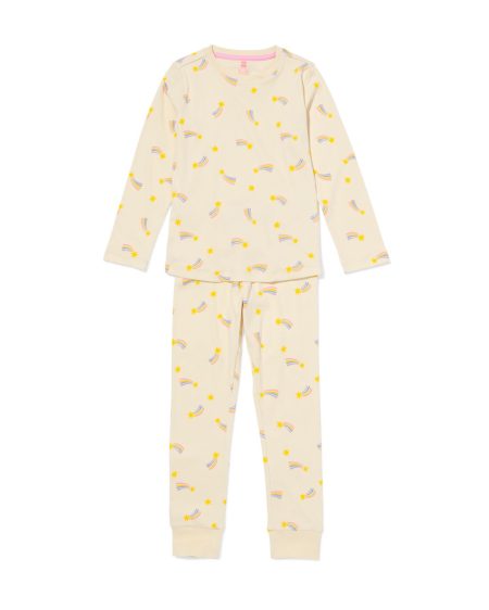 HEMA HEMA Kinderpyjama Rib Sterren Gebroken Wit (gebroken wit)