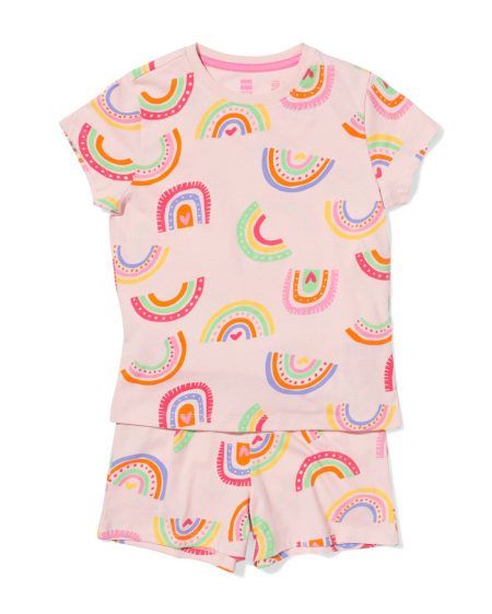 HEMA HEMA Kinder Shortama Regenboog Roze (roze)