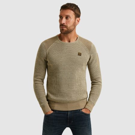 Pme Legend Pkw2509301 R-neck Cotton Rib Melee Knit 8011 Seneca Rock