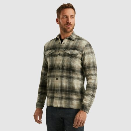Pme Legend Psi2509244 Brushed Grindle Check Overshirt Overshirt 8011 Seneca Rock