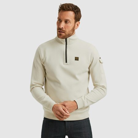Pme Legend Psw2508423 Half Zip Collar Interlock Jersey Trui 7013 Bone White