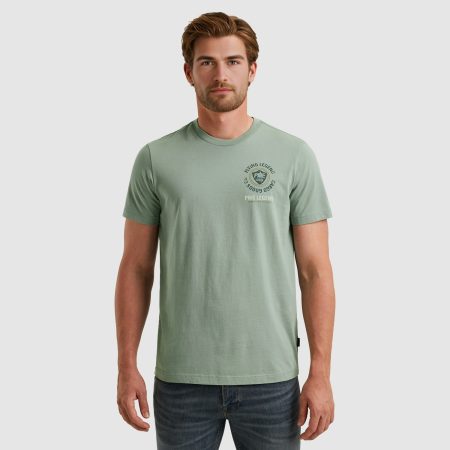 Pme Legend Ptss2508575 Short Sleeve R-neck Single Jersey Print T-shirts 5226 Silver Blue