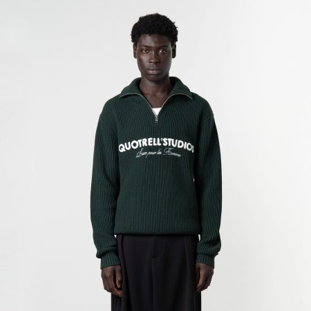 Quotrell Jace Studio Zip Up Sw003 Trui 7468 Petrol/white