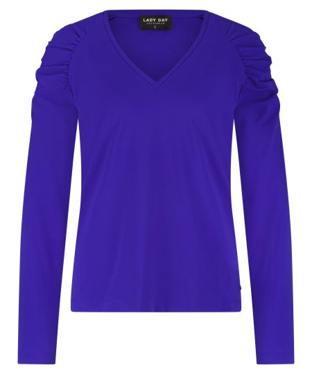 Lady Day Noor L21.375.2750 T-shirt Lange Mouw Cobalt Blue