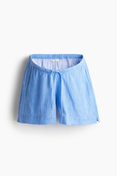 H & M - MAMA Short van mousseline met drawstring - Blauw