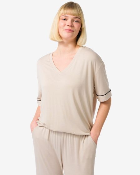 140 Dames Pyjamatop Viscose Creme (creme)
