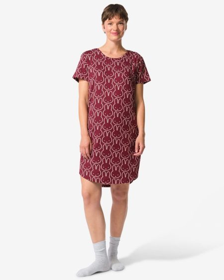 HEMA Nijntje Damesnachthemd Micro Bordeauxrood (bordeauxrood)