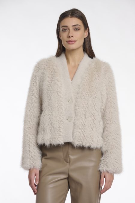 Rino - Pelle Chaimae.7002512 Short Faux Fur Jacket Jackets 9030 Birch
