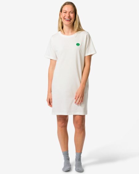 HEMA Damesnachthemd Katoen Gezichtje Wit (wit)