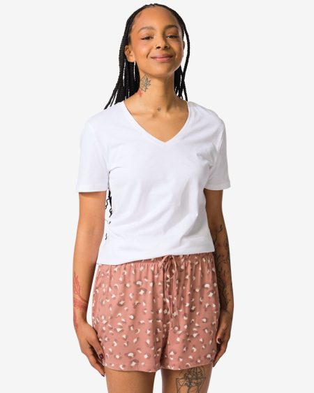 HEMA Damespyjama Korte Broek Micro Luipaard Lichtbruin (lichtbruin)