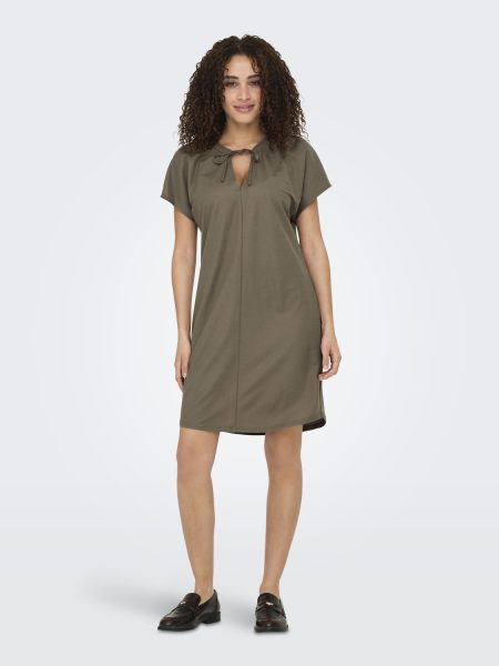 Only Onljany S/s String Dress Jrs Noos Jurken Walnut