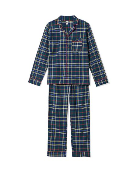HEMA HEMA War Child Pyjama Voor Volwassenen Ruiten Donkerblauw (donkerblauw)
