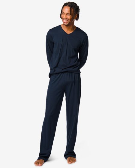 HEMA HEMA Heren Pyjama Donkerblauw (donkerblauw)
