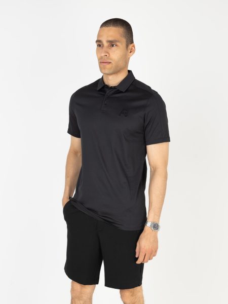 Ab Lifestyle Premium Interlock Polo Ab.ss25054 Poloshirts Jet Black
