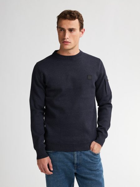 Petrol Knitwear Round Neck Basic M-3050-kwr249 Trui 5092 Royal Navy