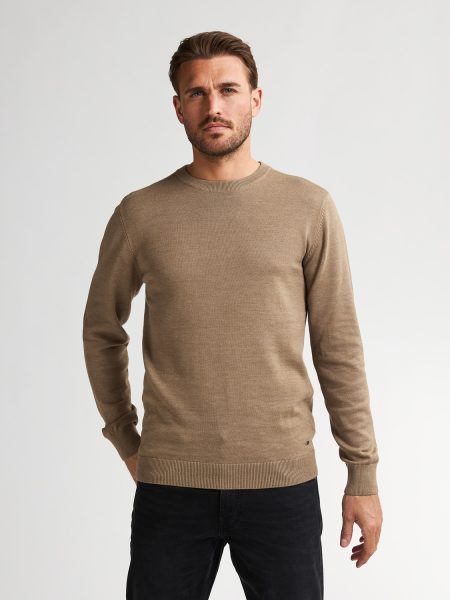 Petrol Knitwear Round Neck Basic M-ros-kwr201 Trui 7140 Oak