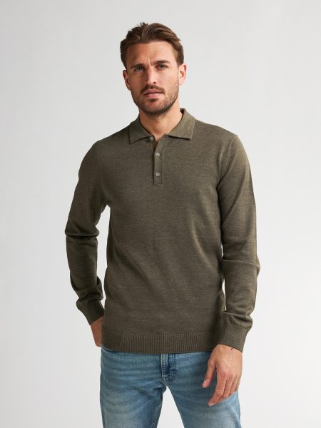 Petrol Knitwear Polo M-3050-kwc204 Poloshirts 6174 Mossy Stone