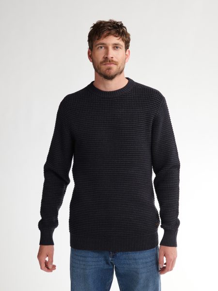 Petrol Knitwear Round Neck Basic M-3050-kwr241 Trui 9111 Deep Black