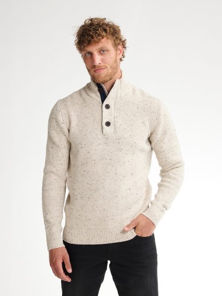 Petrol Knitwear Collar M-3050-kwc226 Trui 0009 Antique White Melee