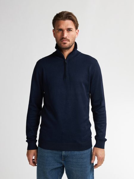 Petrol Knitwear Collar Basic M-3050-kwc207 Trui 5092 Royal Navy