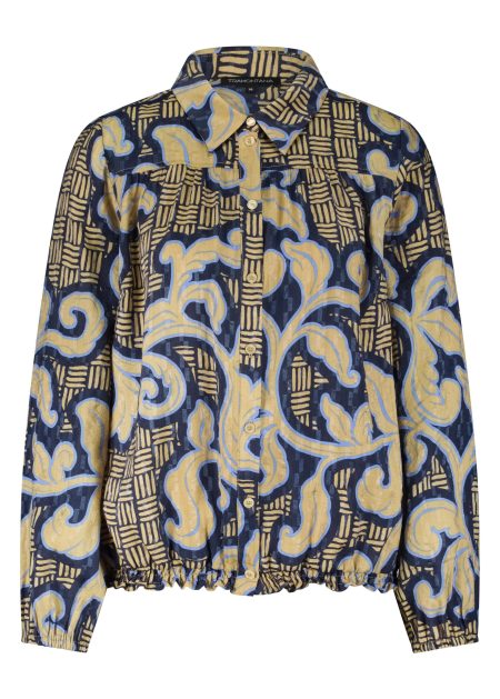 Tramontana Blouse Modern Rococo Tie Detail C15-18-301 Blouse 009995-printblues