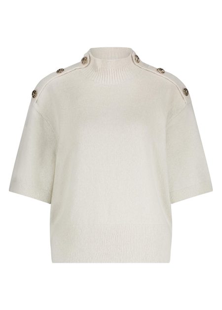 Tramontana Short-sleeve Jumper Button Detail Y04-18-603 Trui 006801-stonemelange