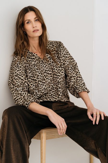 Maicazz Rionn Wi25.20.001 Blouse Animal Brown