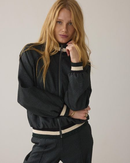 Summum Bomber Jacket Glitter Jacquard 650 Emerald Green