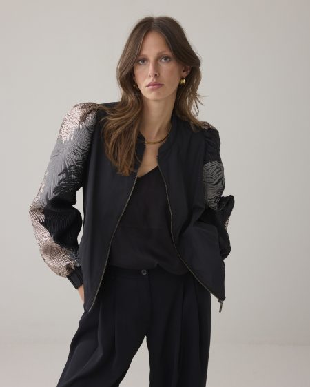 Summum Bomber Jacket Leaves Jacquard 120 Multicolour