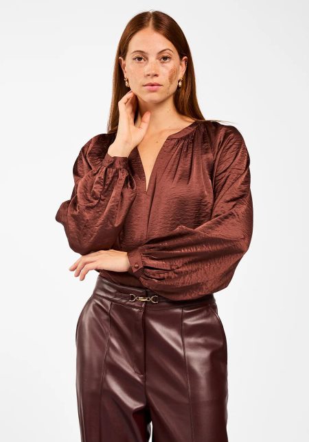 Aaiko Alanza Vis 521 T-shirt Lange Mouw 191235 Brunette